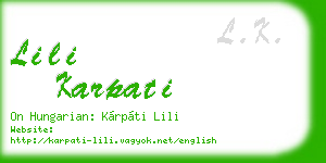 lili karpati business card