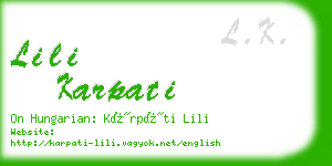 lili karpati business card